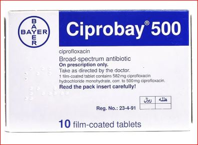 CIPROBAY 500MG TABLET 10'S