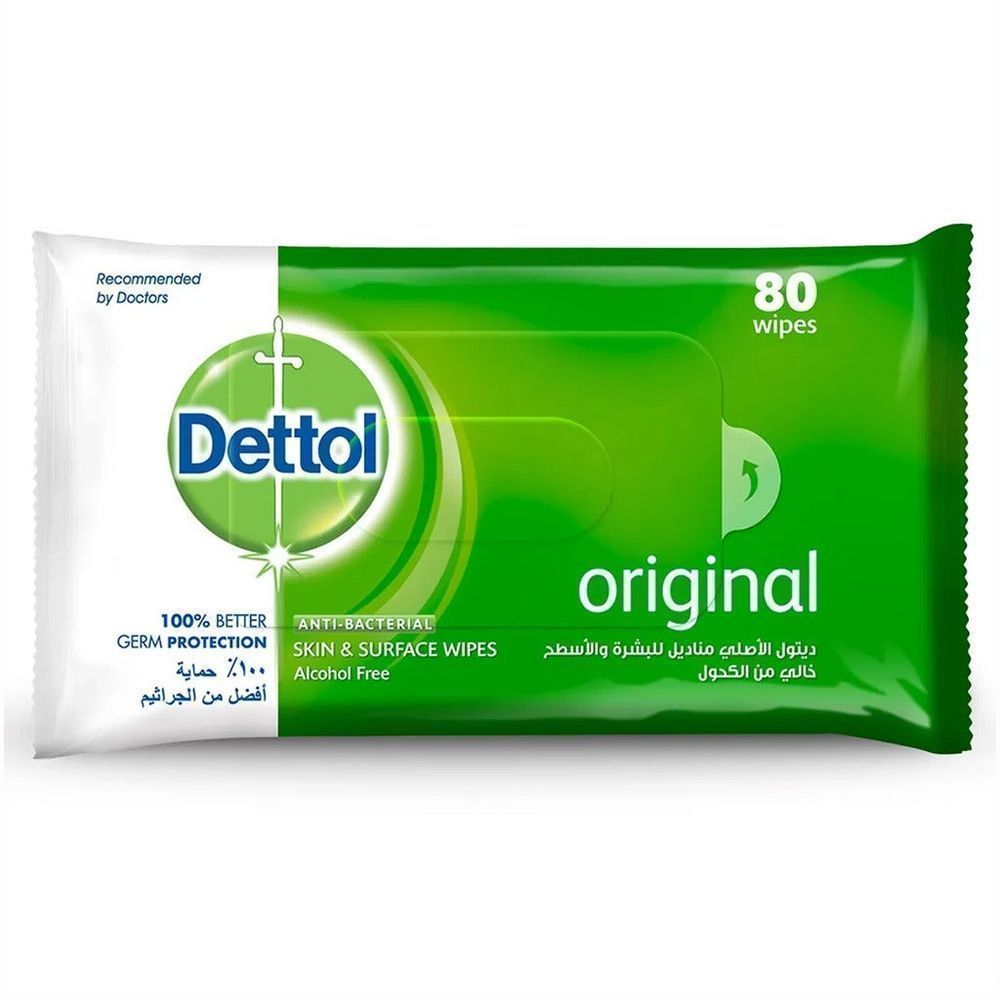 DETTOL SKIN & SURFACE 2 IN 1 WIPES ORIGINAL 80'S #28500