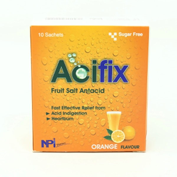 ACIFIX ORANGE ANTACID SACHETS 5G X 10'S