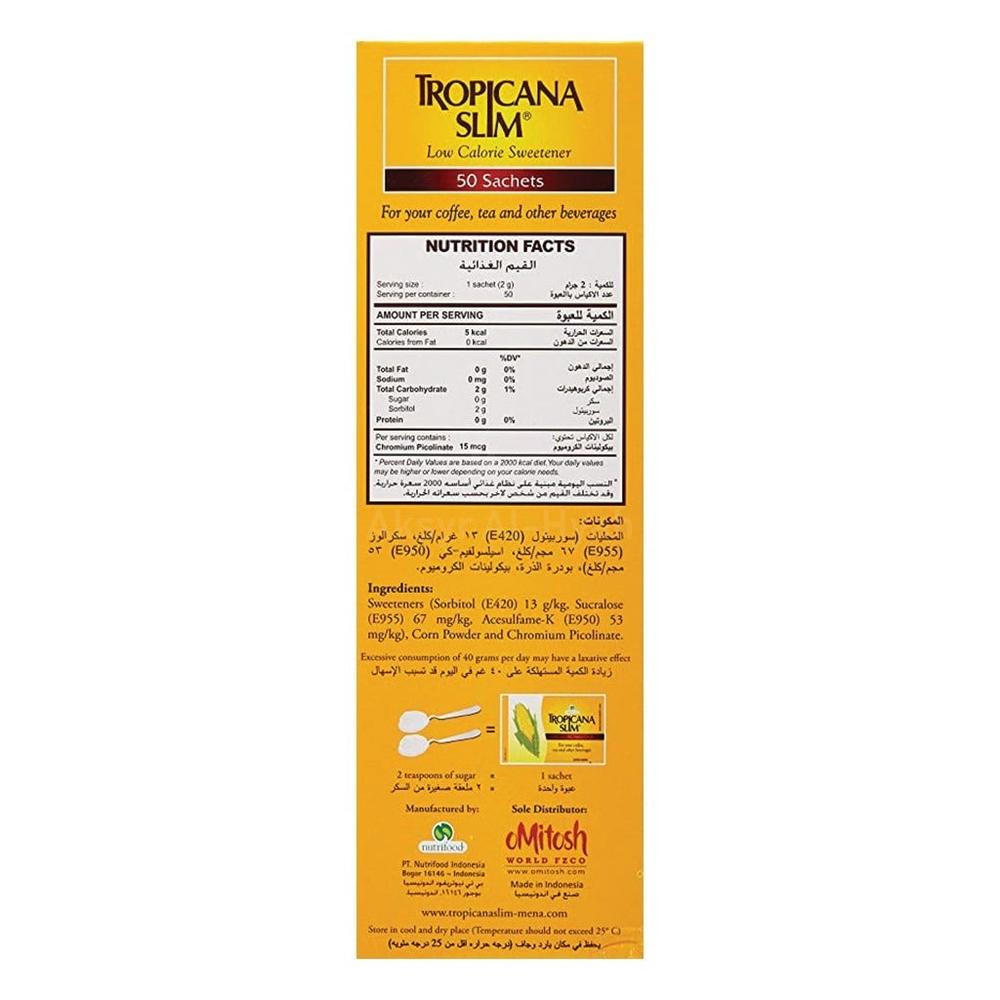 TROPICANA SLIM SWEETENER SACHS 50'S (LOW/CAL) 1