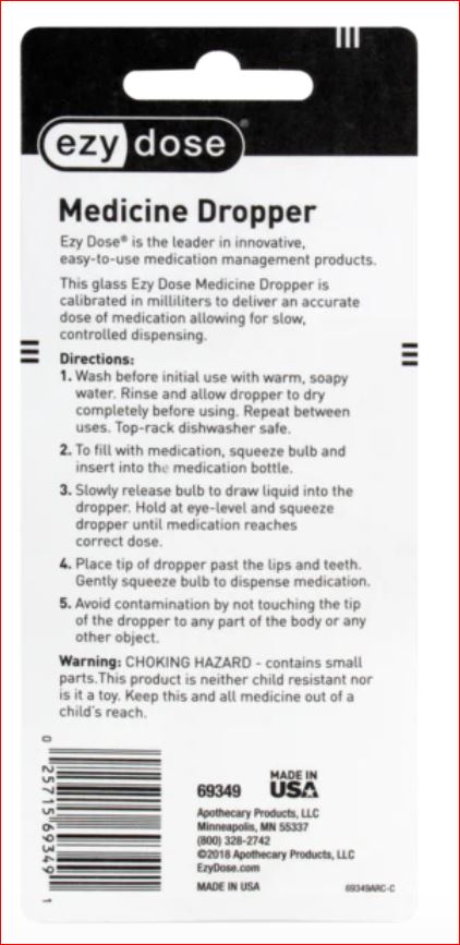 EZY DOSE[69349] MEDICINE DROPPER 1ML