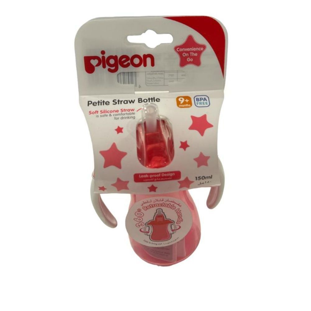 PIGEON (26150) PETITE STRAW BOTTLE PINK 150ML