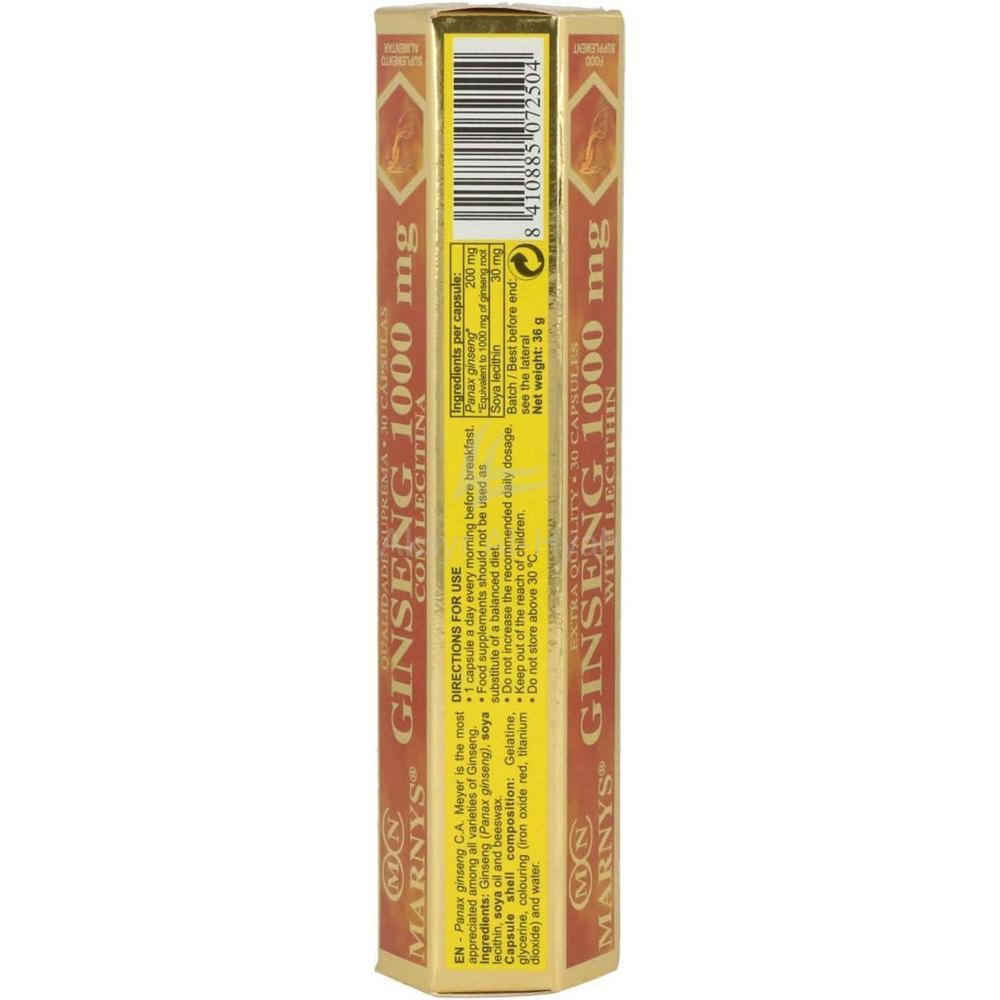 MARNYS GINSENG 1000MG W/LECITIN CAP 30'S 2
