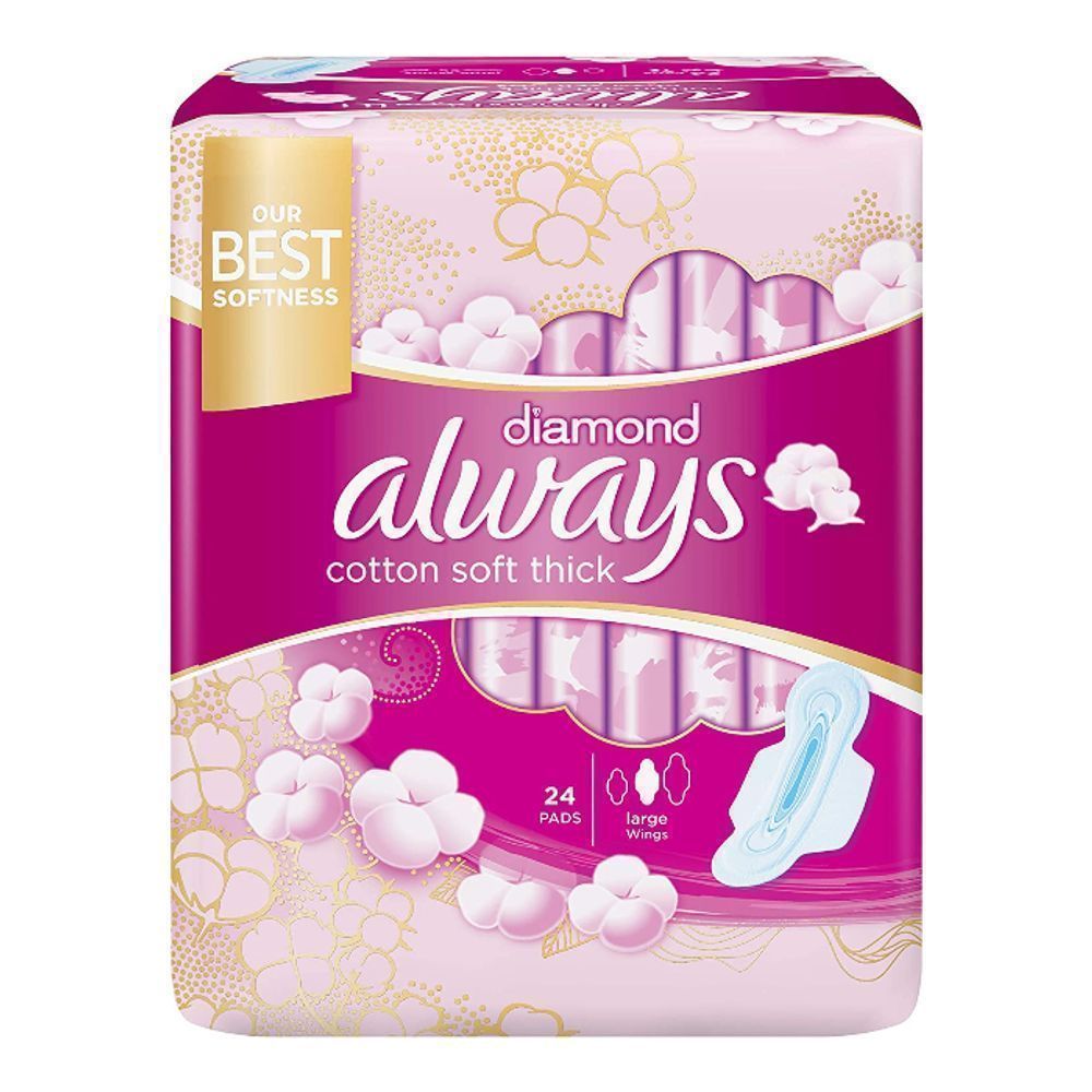 ALWAYS DIAMOND COTTON SOFT THICK PAD 24'S(PA058)