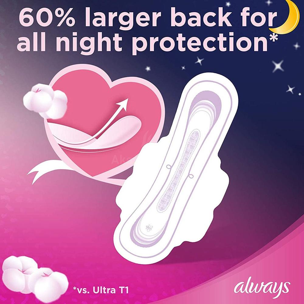 ALWAYS COTTONY SOFT ULTRA THIN NIGHT PADS 7'S (PA056)(PINK) 1