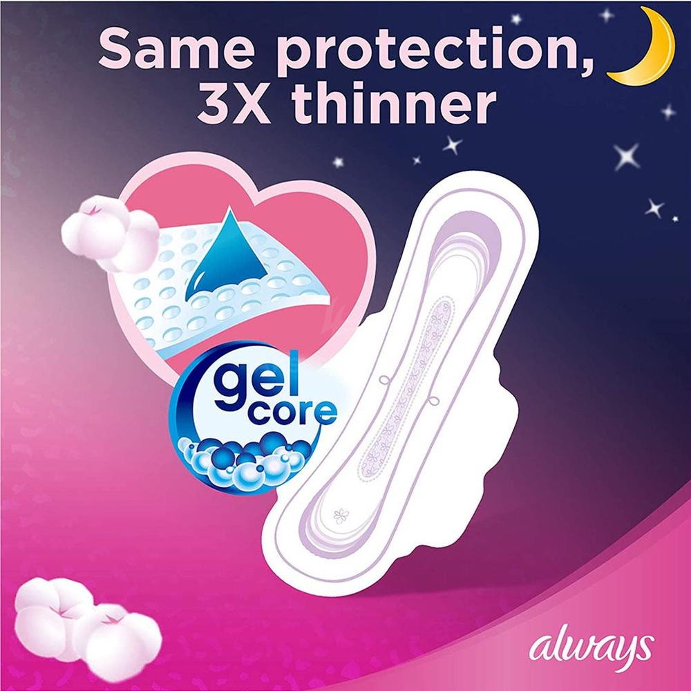 ALWAYS COTTONY SOFT ULTRA THIN NIGHT PADS 7'S (PA056)(PINK) 3
