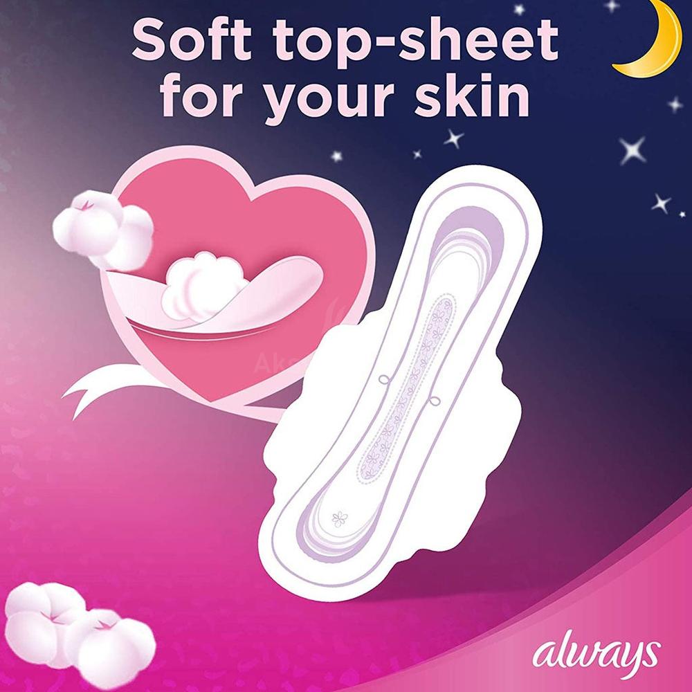 ALWAYS COTTONY SOFT ULTRA THIN NIGHT PADS 7'S (PA056)(PINK) 5