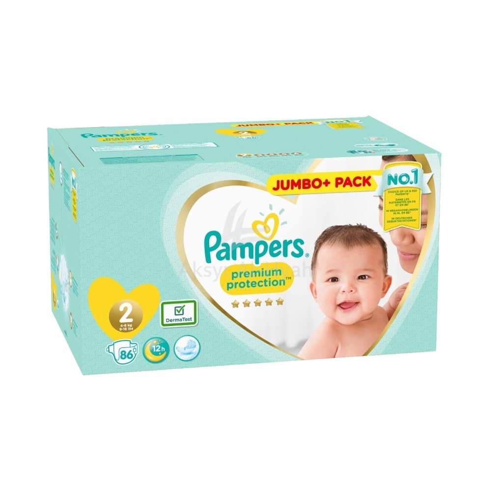 PAMPERS 2 PREMIUM CARE DIAPERS 4-8KG 86'S #8500
