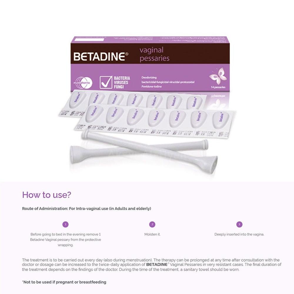BETADINE VAGINAL PESSARY 14'S 3