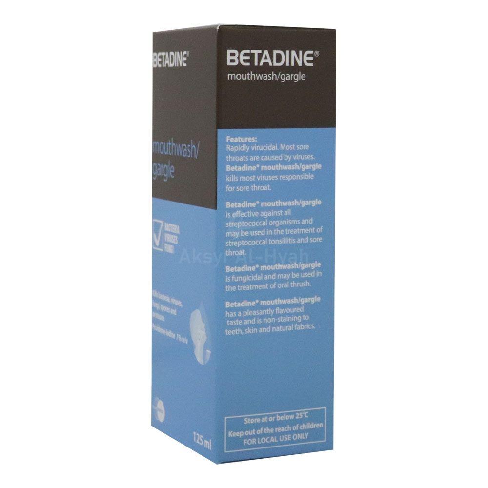 BETADINE MOUTH WASH 125ML 5