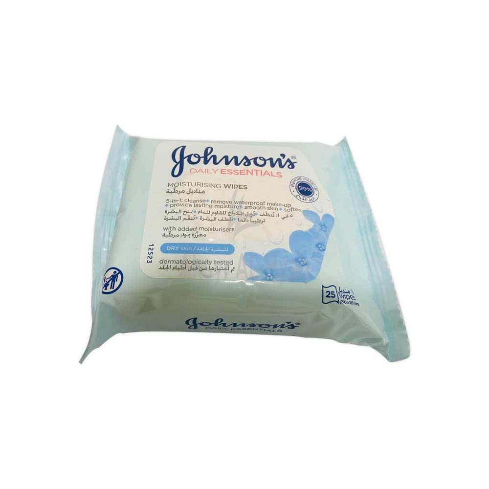 J/J D/E MOISTURISING WIPES DRY SKIN 25'S(NOUR) #R303