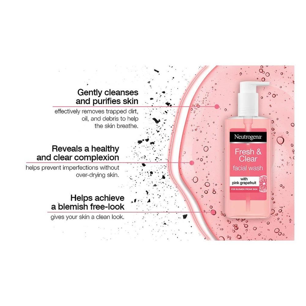 NEUT. FRESH&CLEAR FACIAL WASH PNK/GR/FR 200ML