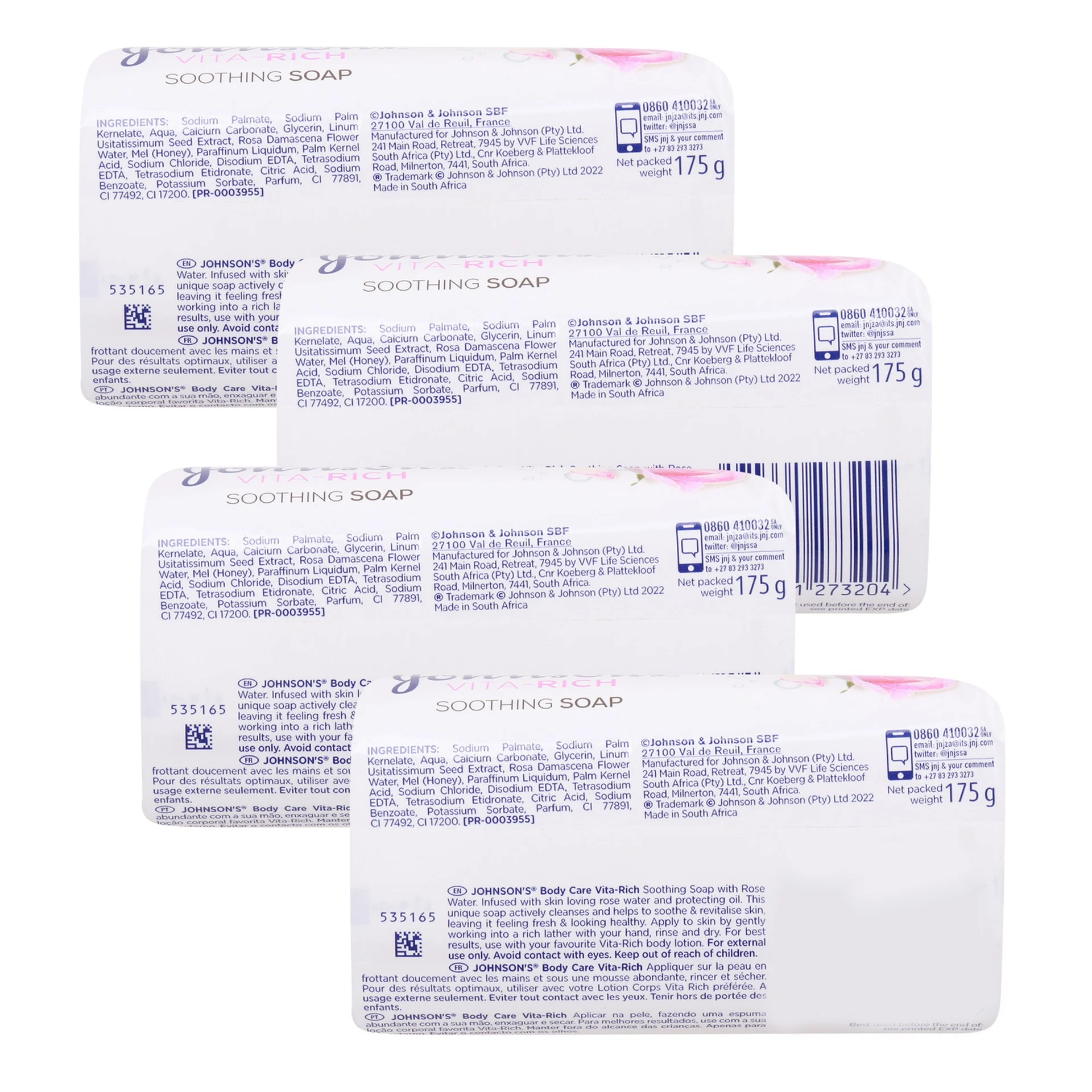 J/J BODY CARE VITA-RICH SOAP ROSE/WATER 175G #R529 1