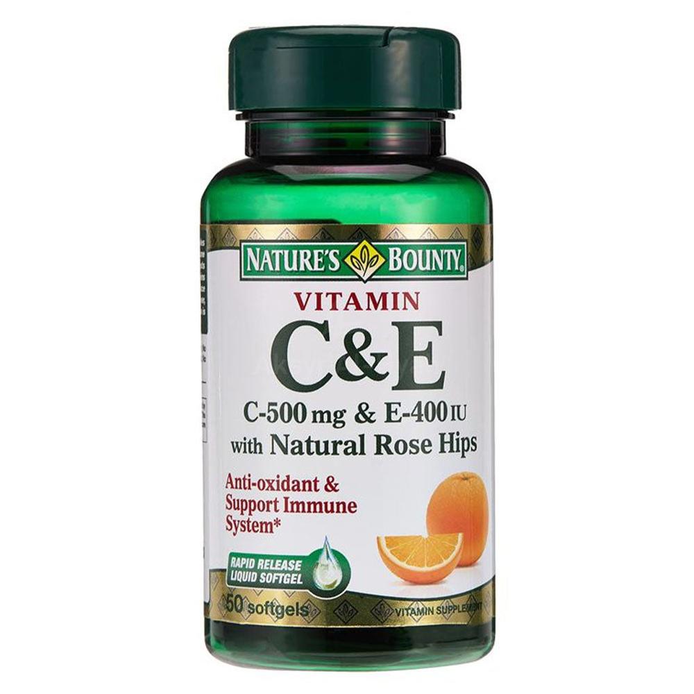 NAT.BOUNTY VITAMIN C & E CAPS 50'S