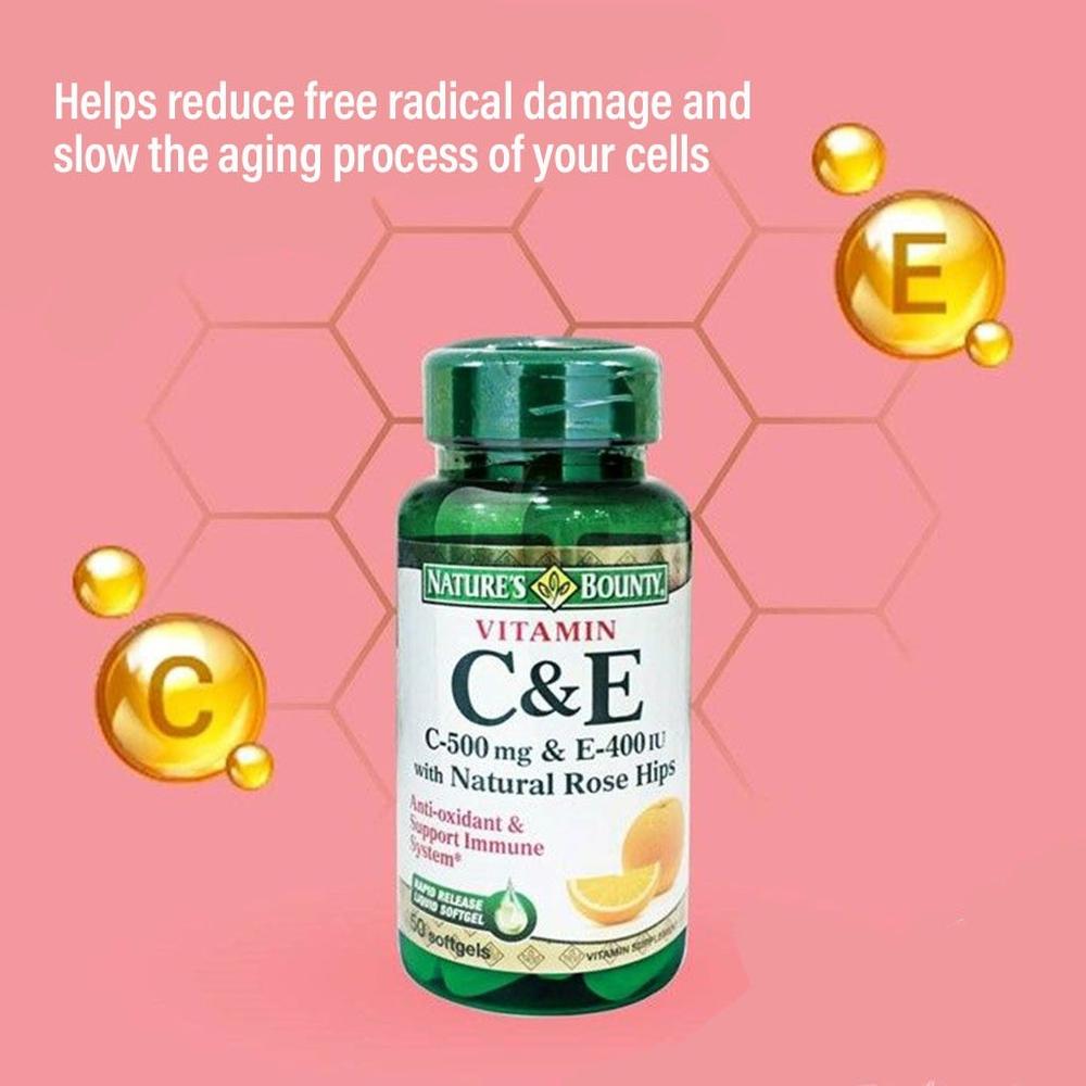 NAT.BOUNTY VITAMIN C & E CAPS 50'S 1
