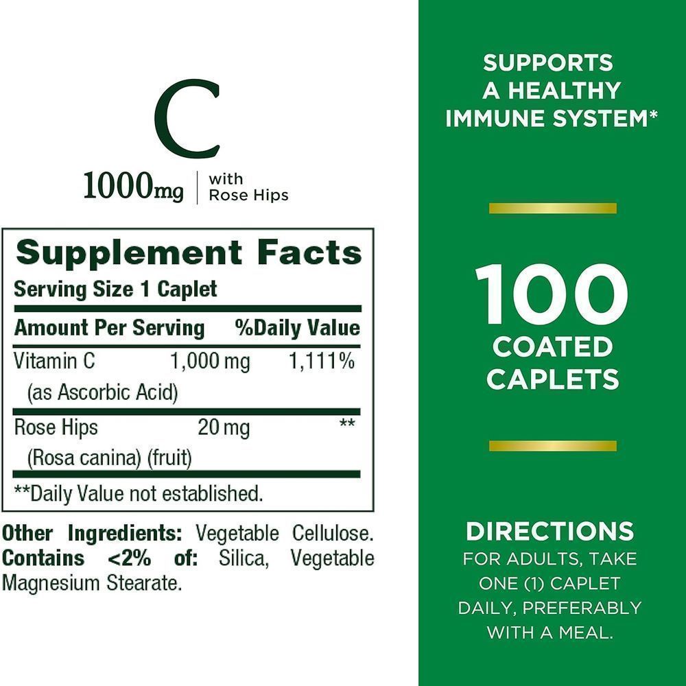 NAT.BOUNTY VIT C 1000MG  ROSE HIPS 100 5