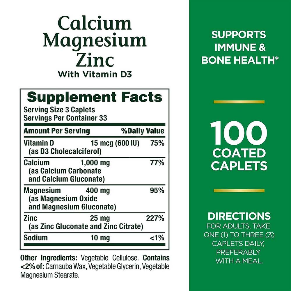 NAT.BOUNTY CAL/MG/ZINC  100 TAB 1