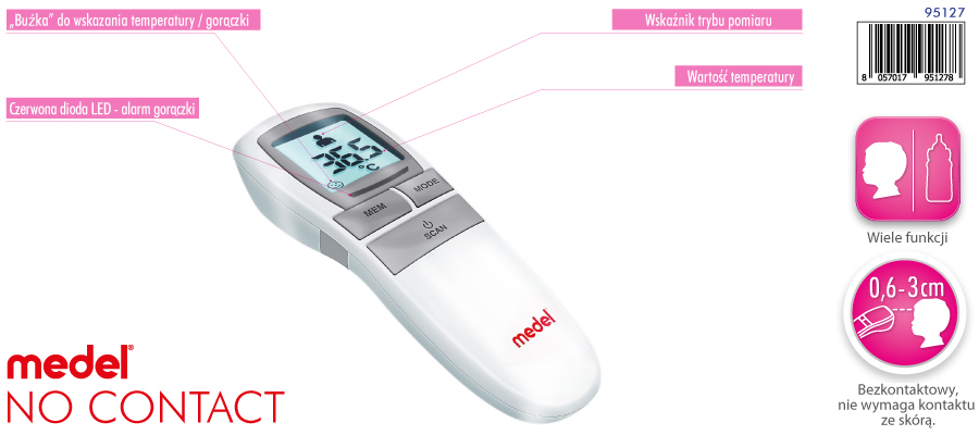 MEDEL NON CONTACT FOREHEAD THERMOMETER #95127
