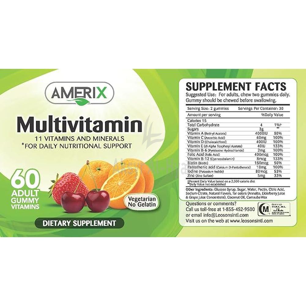 AMERIX MULTIVITAMIN ADULT GUMMIES 60'S #15928 2