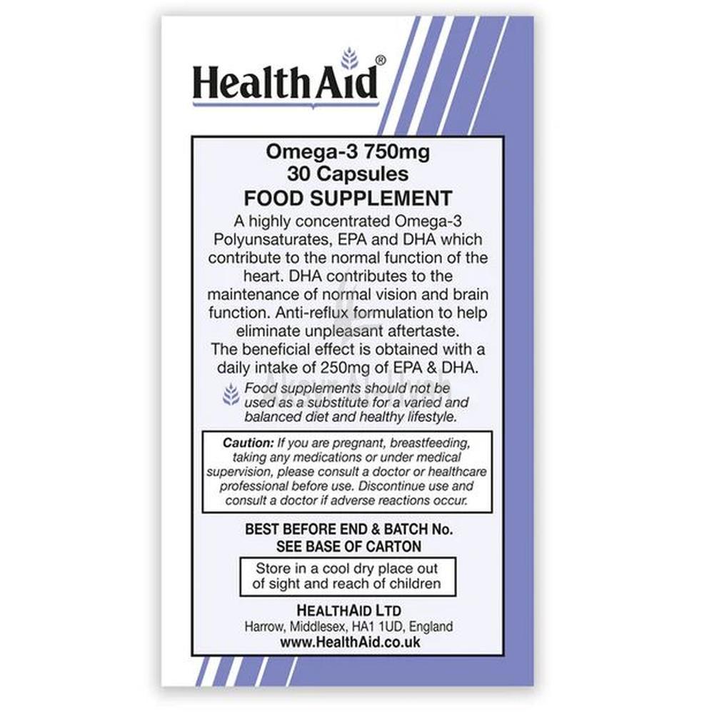 H/AID OMEGA-3 750MG CAP 30'S 1
