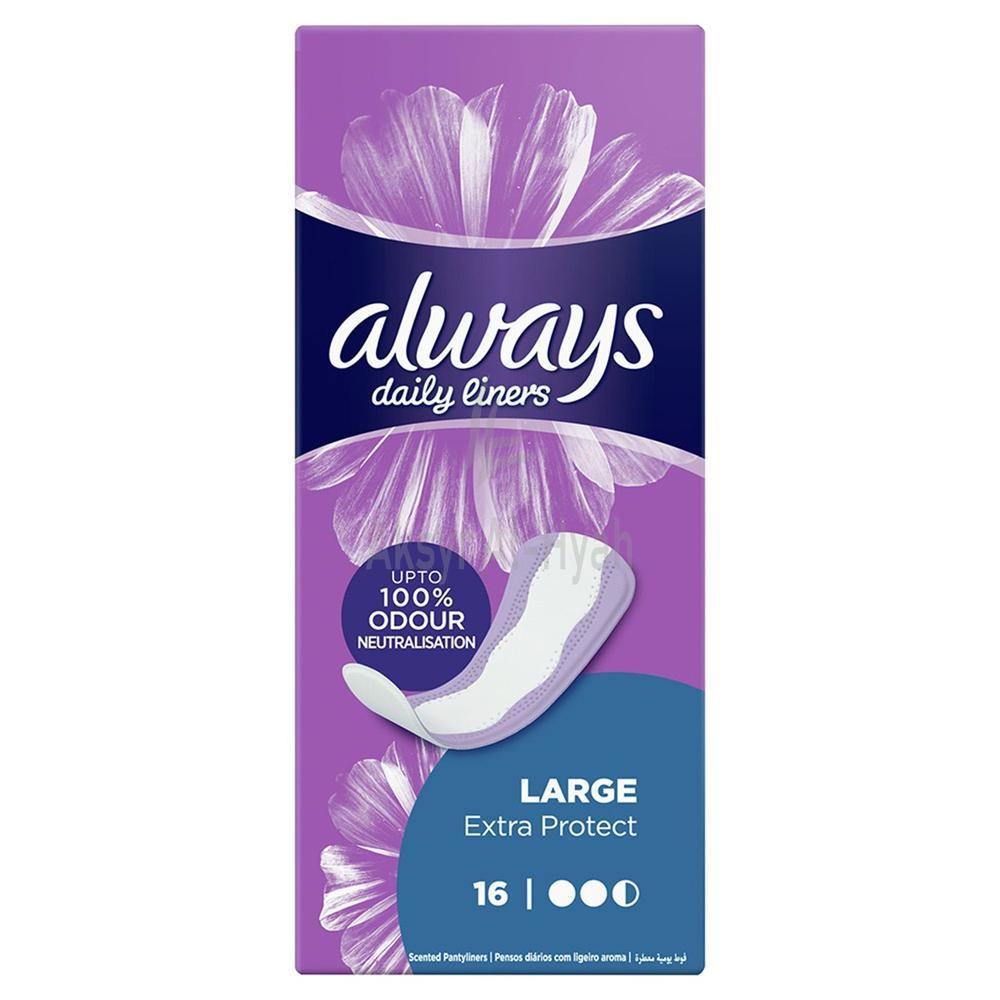 ALWAYS (PA030) DAILY LINER LARGE EXT.PROTECT PAD 16'S