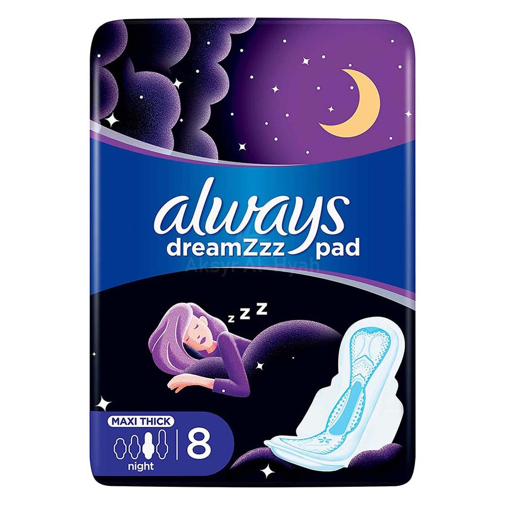 ALWAYS NIGHT MAXI THICK PAD W/WINGS 8'S(PG805)