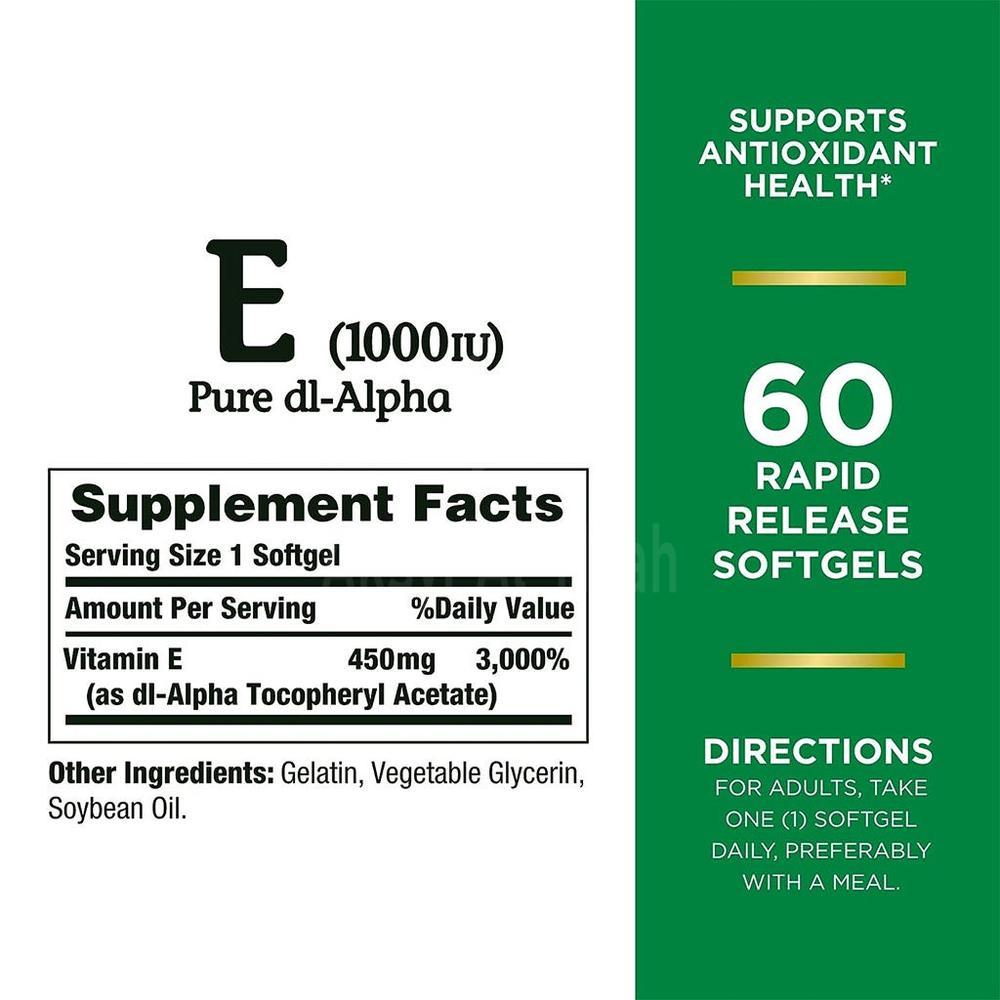 NAT.BOUNTY VIT.E1000IU +D & DL ALPHA 50'S