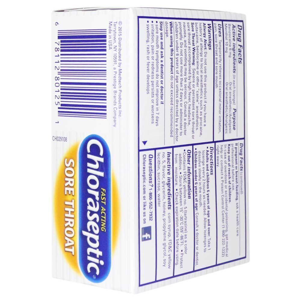 CHLORASEPTIC[HONEY-LEMON] LOZENGES 18'S 1