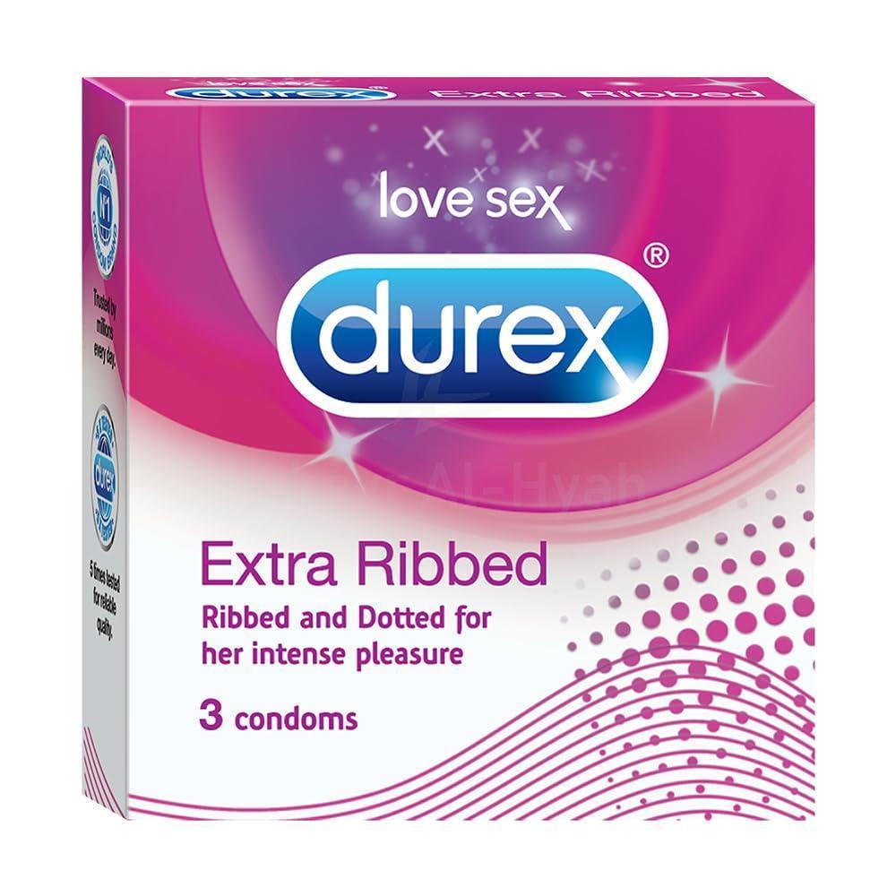 LV DUREX EXTRA RIBBED CONDOM 3'S