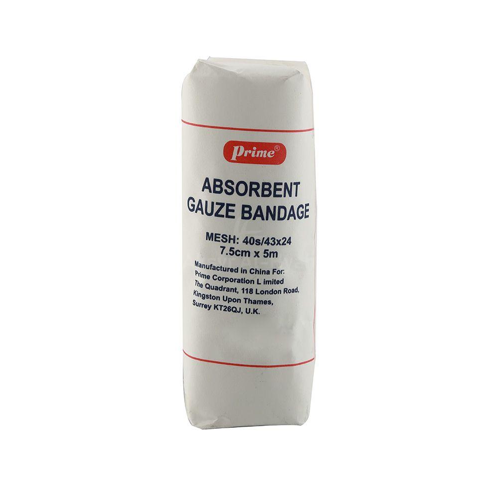 PRIME GAUZE BANDAGE 7.5CMX5M 12'S