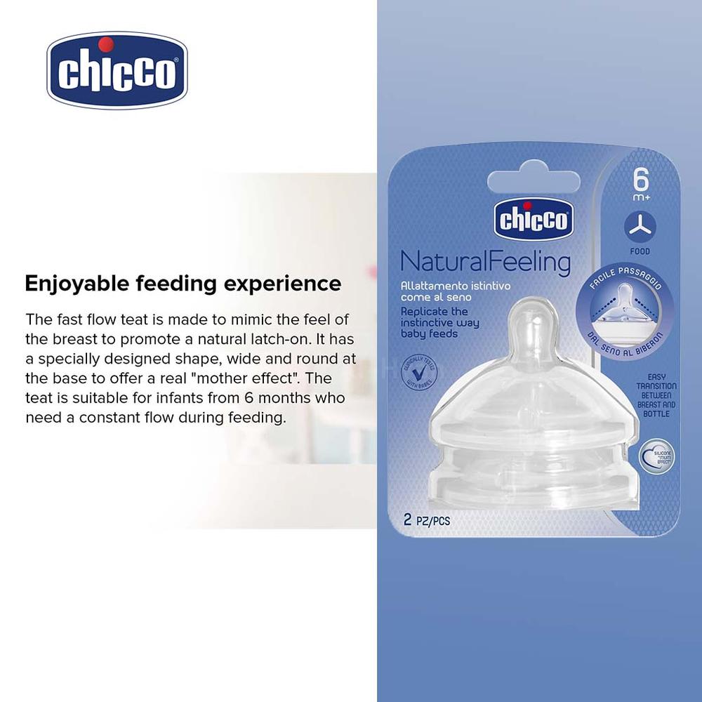 CHICCO NAT.FEELING STEP UP 6M+ NIPPLE 2'S #810472 4