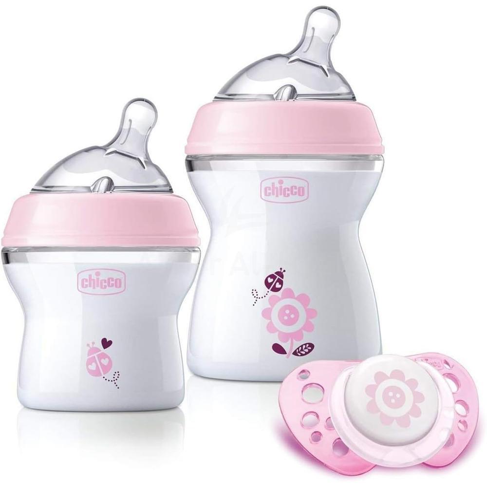 CHICCO NATURAL FEEDING GIFT SET GIRLS(PINK)#8071165 1