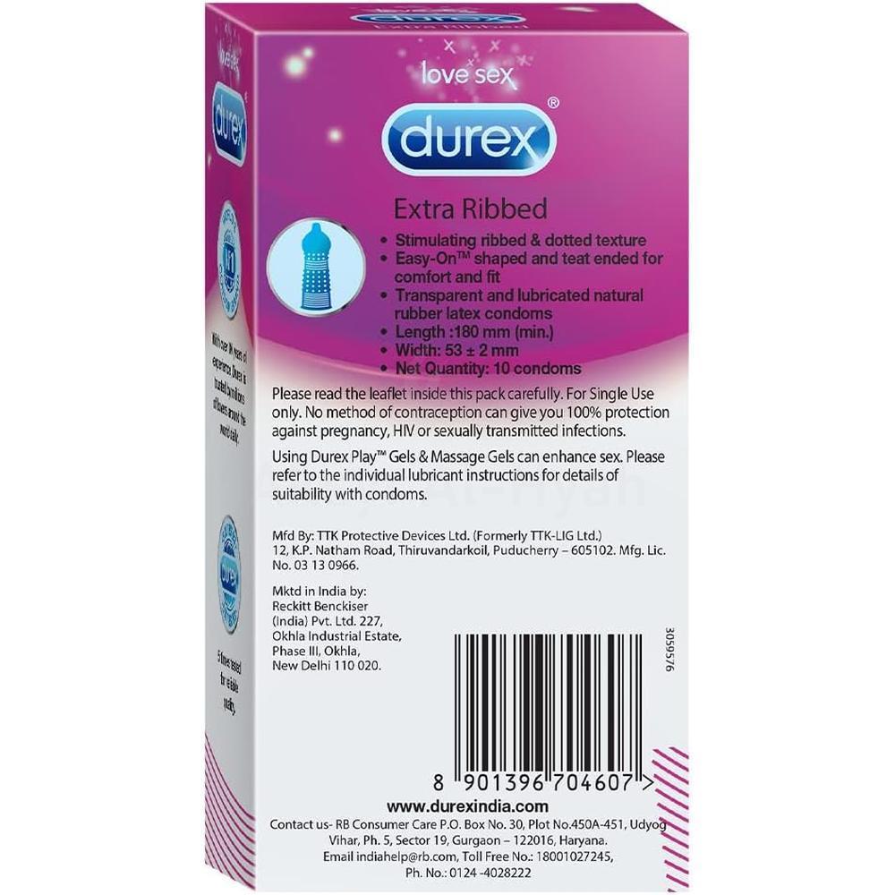 LV DUREX EXTRA RIBBED CONDOM 10'S