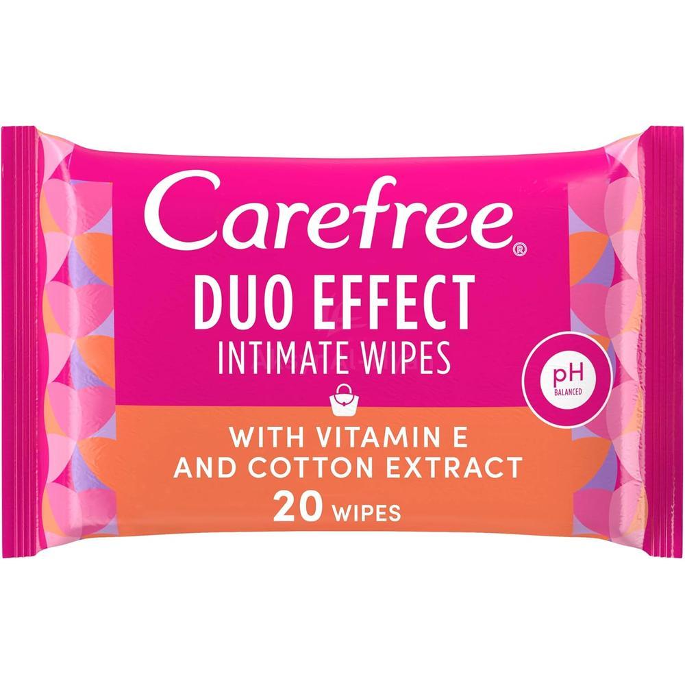 CAREFREE DUO EFFECT INTIMATE WIPES 20'S