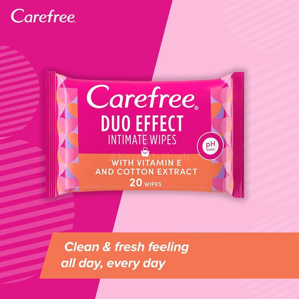 CAREFREE DUO EFFECT INTIMATE WIPES 20'S