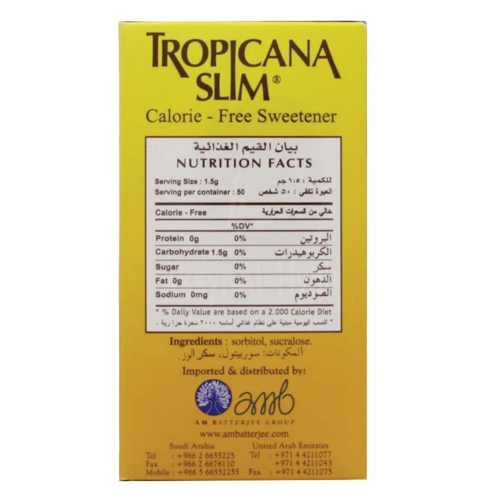 TROPICANA SLIM ZERO CALORIE  STICKS 50'S 1