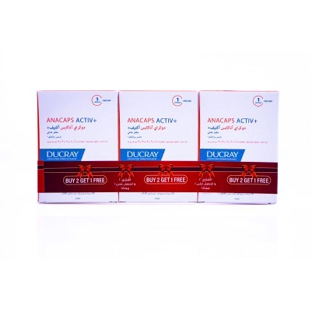 OFFER(2+1) DUCRAY ANACAPS ACTIVE + CAPS 30'S #579980