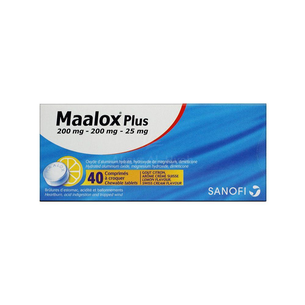 MAALOX PLUS CHEWABLE TAB 40'S