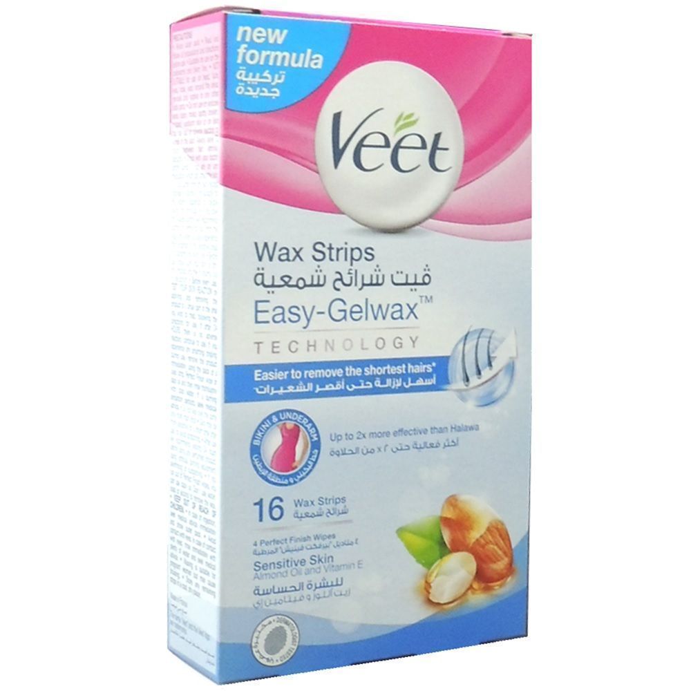 VEET PURE BIKINI &U/ARM SENSITIVE WAX STRIPS 16'S#8400