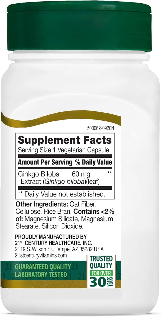 21 CH GINKGO BILOBA EXTRACT CAPS 60'S #51031 2