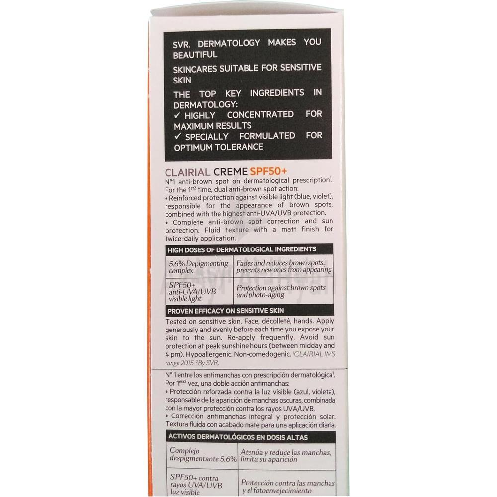 SVR CLAIRIAL SPF 50+ CREAM 50ML 2