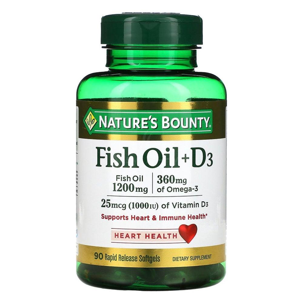 NAT.BOUNTY FISH OIL+D3 1200MG/1000IU 90'S