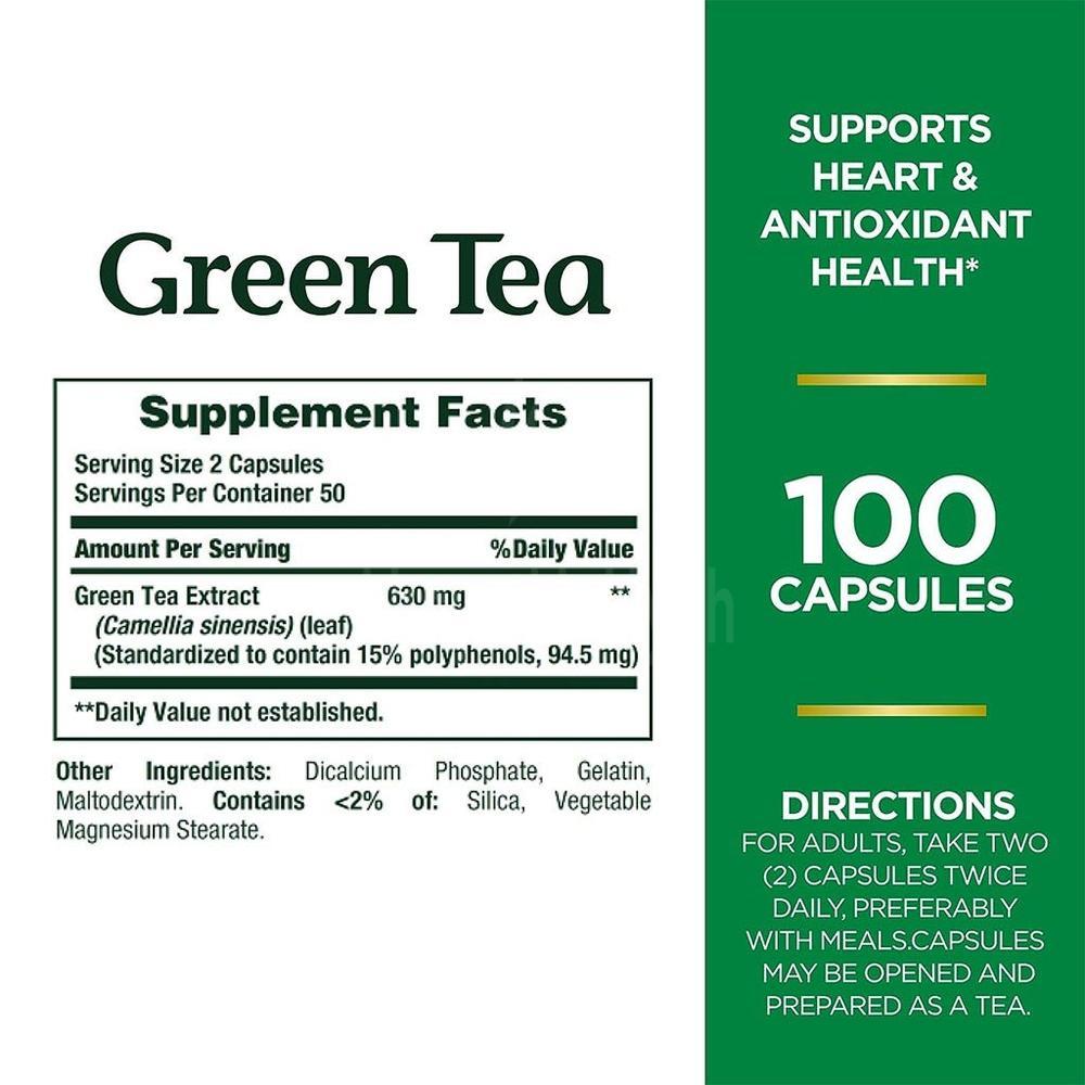NAT.BOUNTY GREEN TEA EXT.315MG CAP 100'S