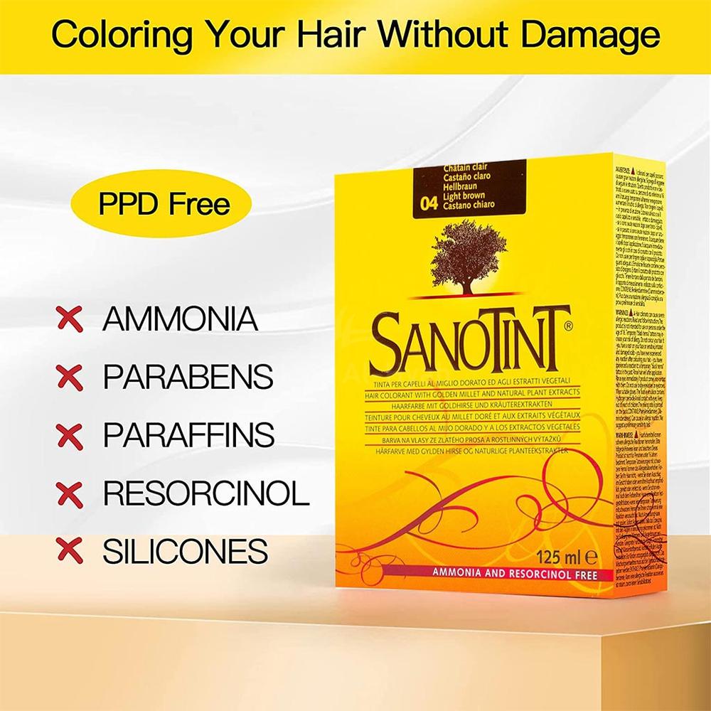 SANOTINT 04 LIGHT BROWN W/O AMMONIA 125ML 4