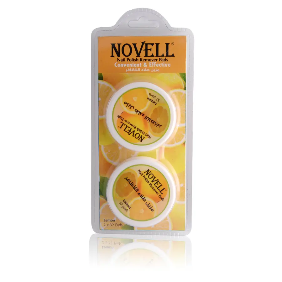 NOVELL NAIL POLISH REMOVER PADS LEMON 2 X 38'S. 1