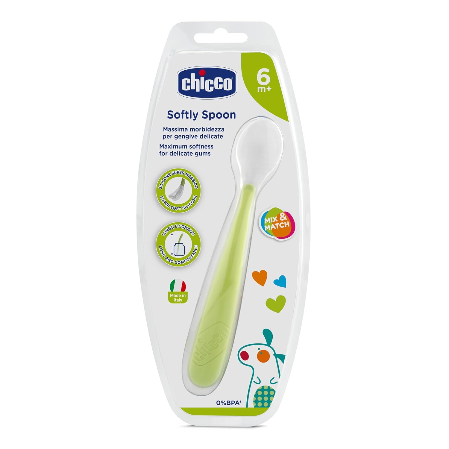 CHICCO SOFT SPOON 6M+ GREEN # 682851