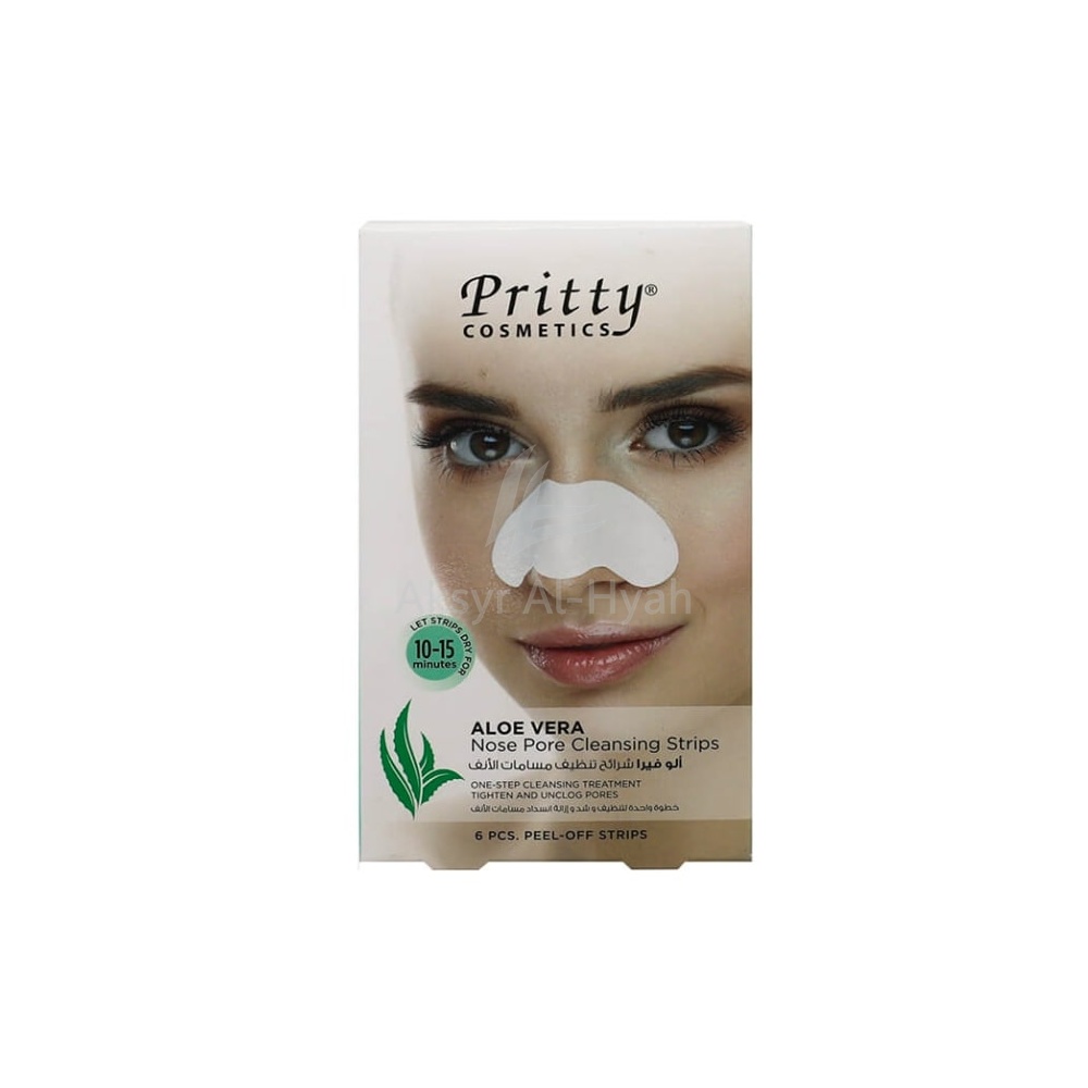 PRITTY NOSE PORE CLEANSING STRIP ALOE VERA 6'S