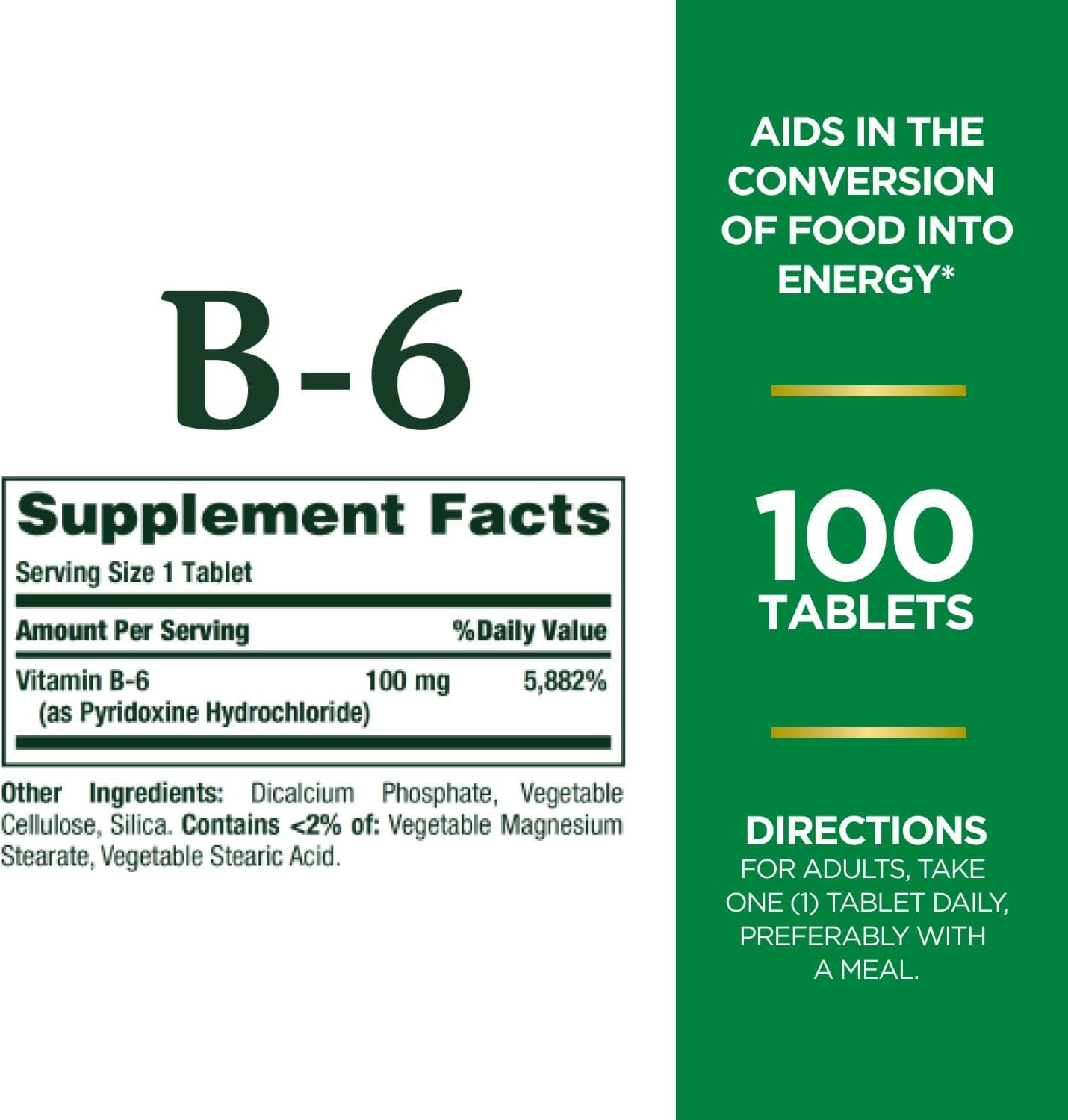 NAT.BOUNTY VIT.B6 100MG TAB 100'S 1