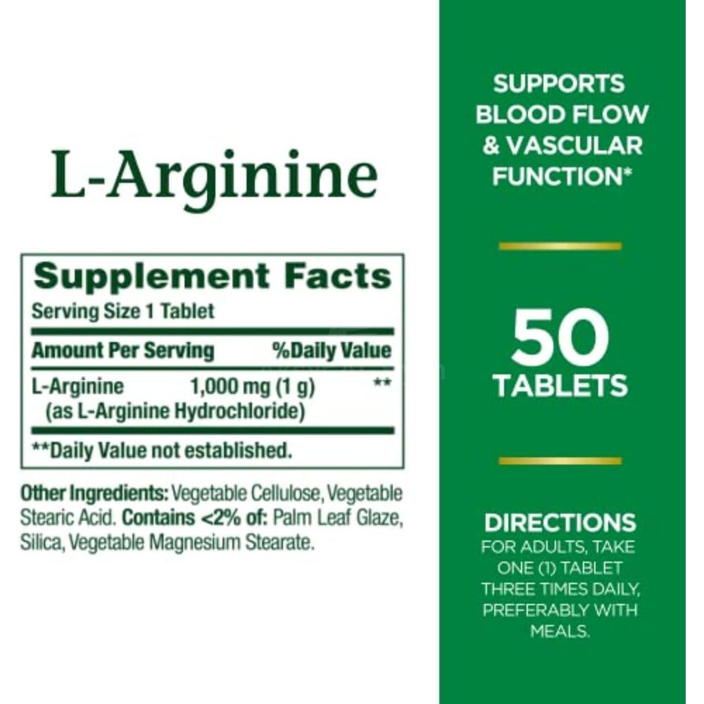 NAT.BOUNTY L-ARGININE 1000MG TAB 50'S 1