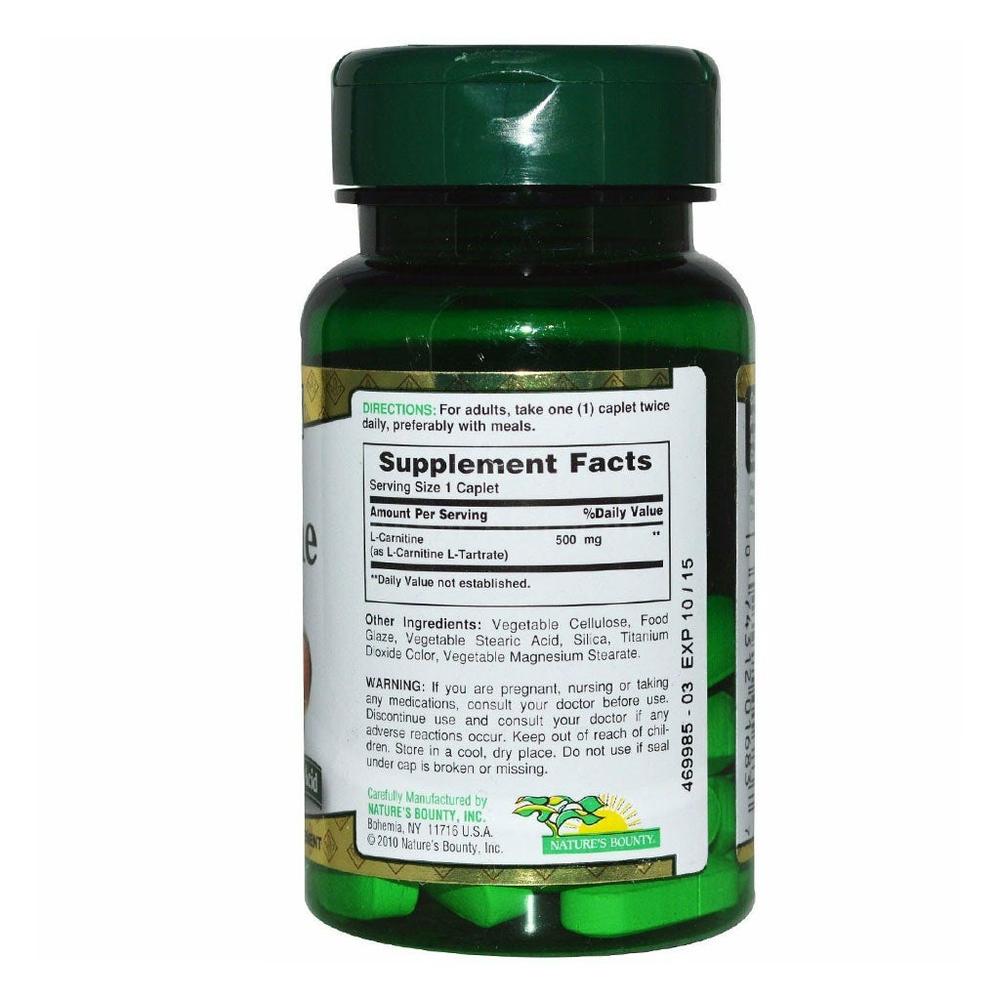 NAT.BOUNTY L-CARNITINE 500MG TAB 30'S 1